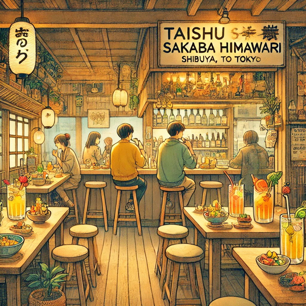 Himawari, a stylish izakaya with a hideaway atmosphere and cute sour drinks.