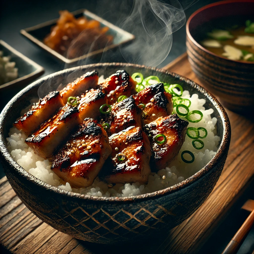 Bancho. Charcoal-grilled oyakodon
